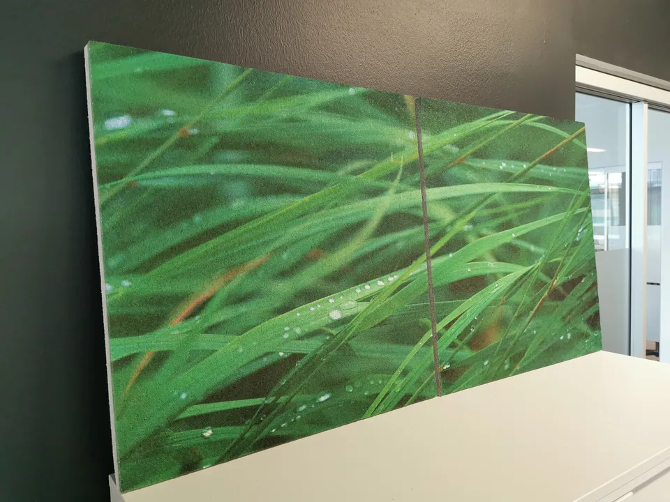 Fototrükiga akustiline paneel kastese rohu kujutisega